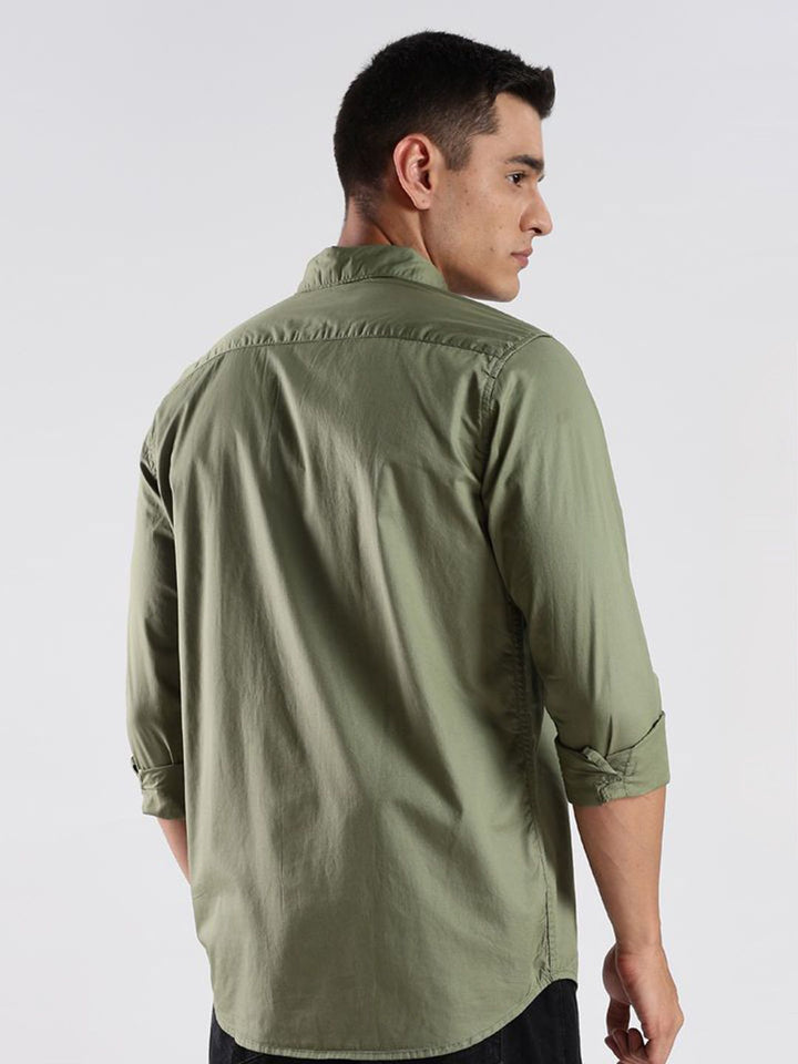 ADRO Standard Spread Collar Cotton Casual Shirt