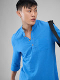 VASTRADO Self Design Mandarin Collar Straight Short Kurta