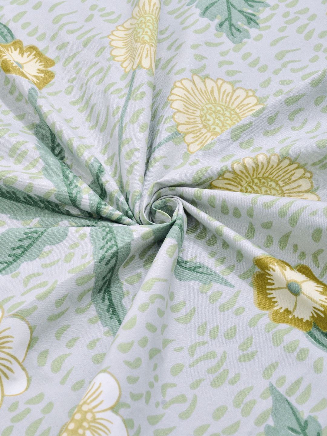 KLOTTHE Green Floral 300 TC Cadar King