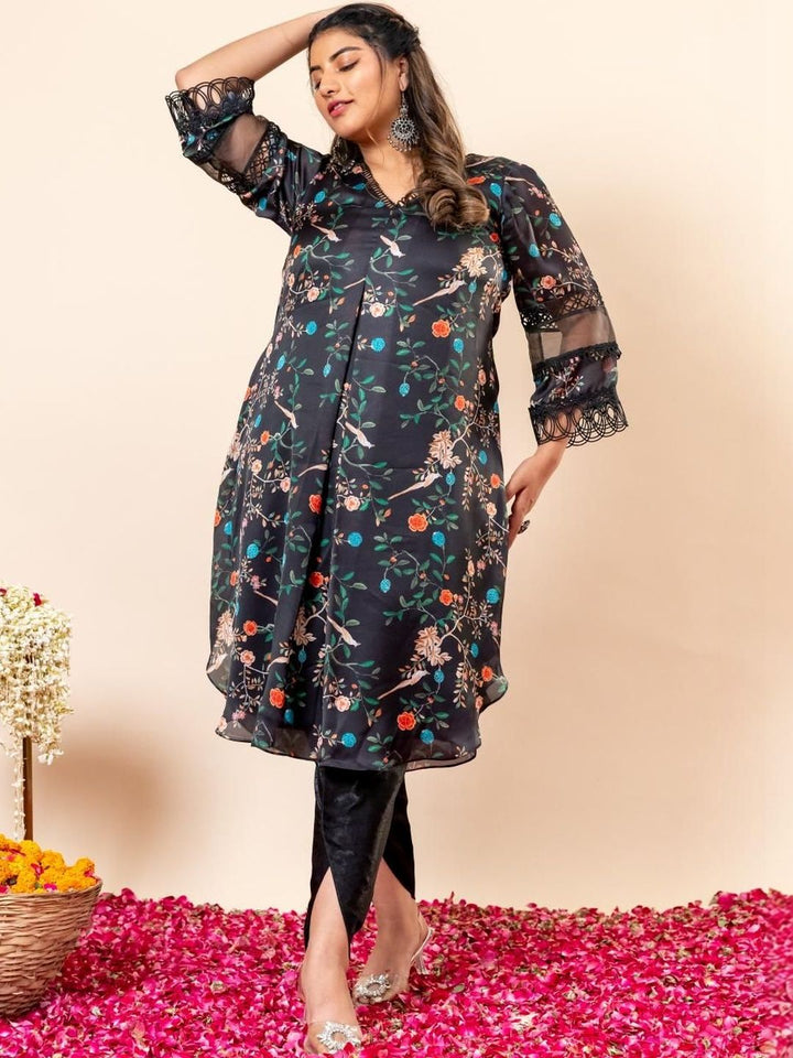 Mamicha Printed V-Neck Kurta Set