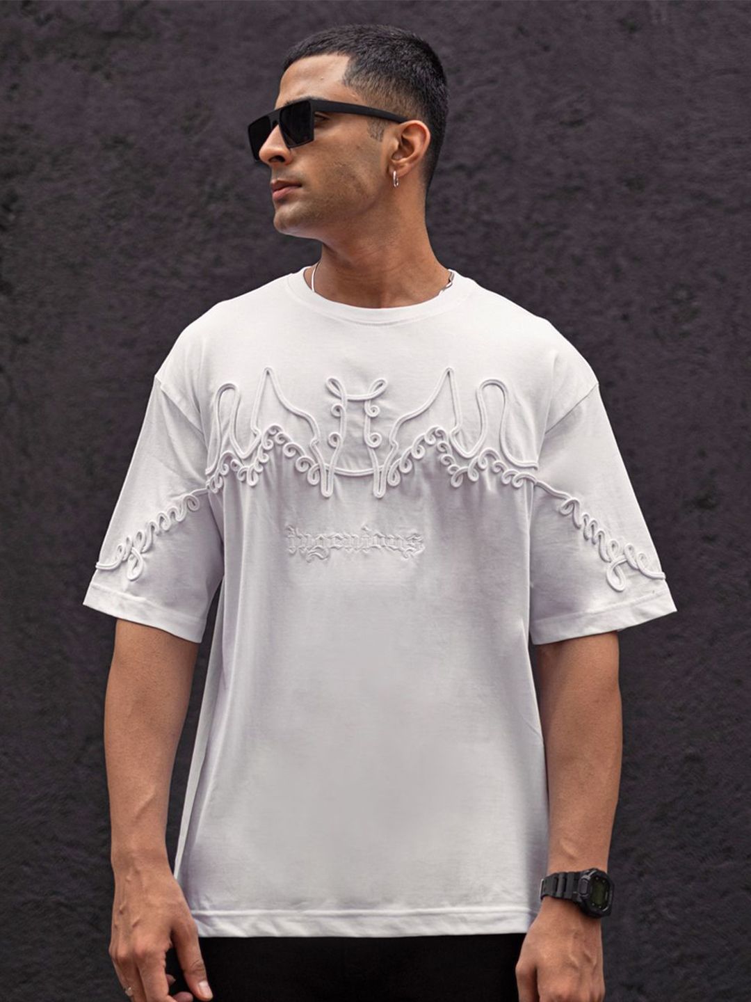 Powerlook Men Drop-Shoulder Sleeves T-shirt