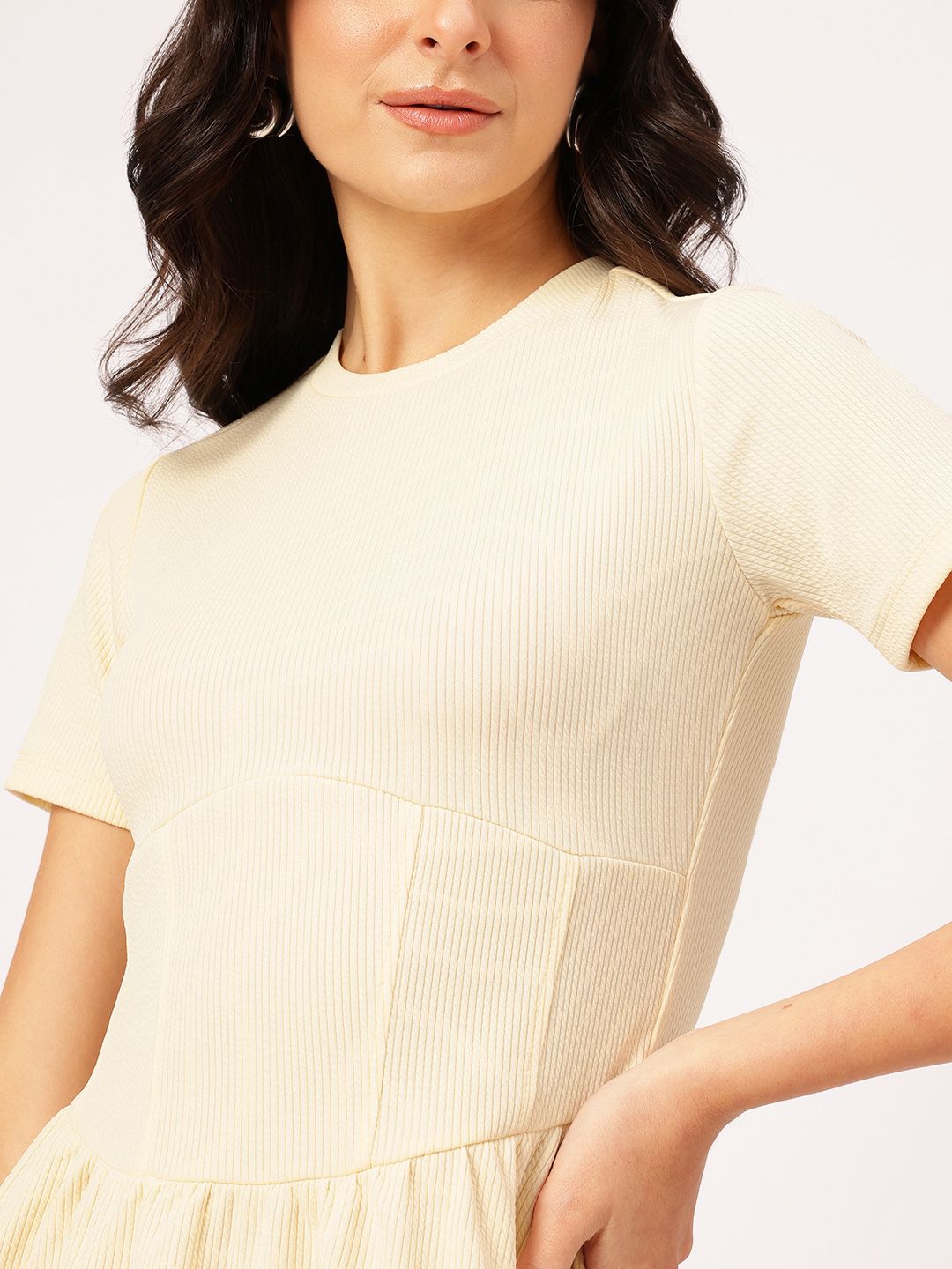 DressBerry Flirty Ribbed Fit Mini A-Line Dress