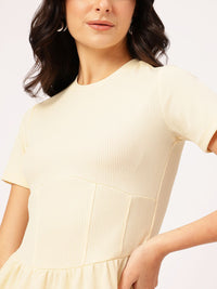 DressBerry Flirty Ribbed Fit Mini A-Line Dress