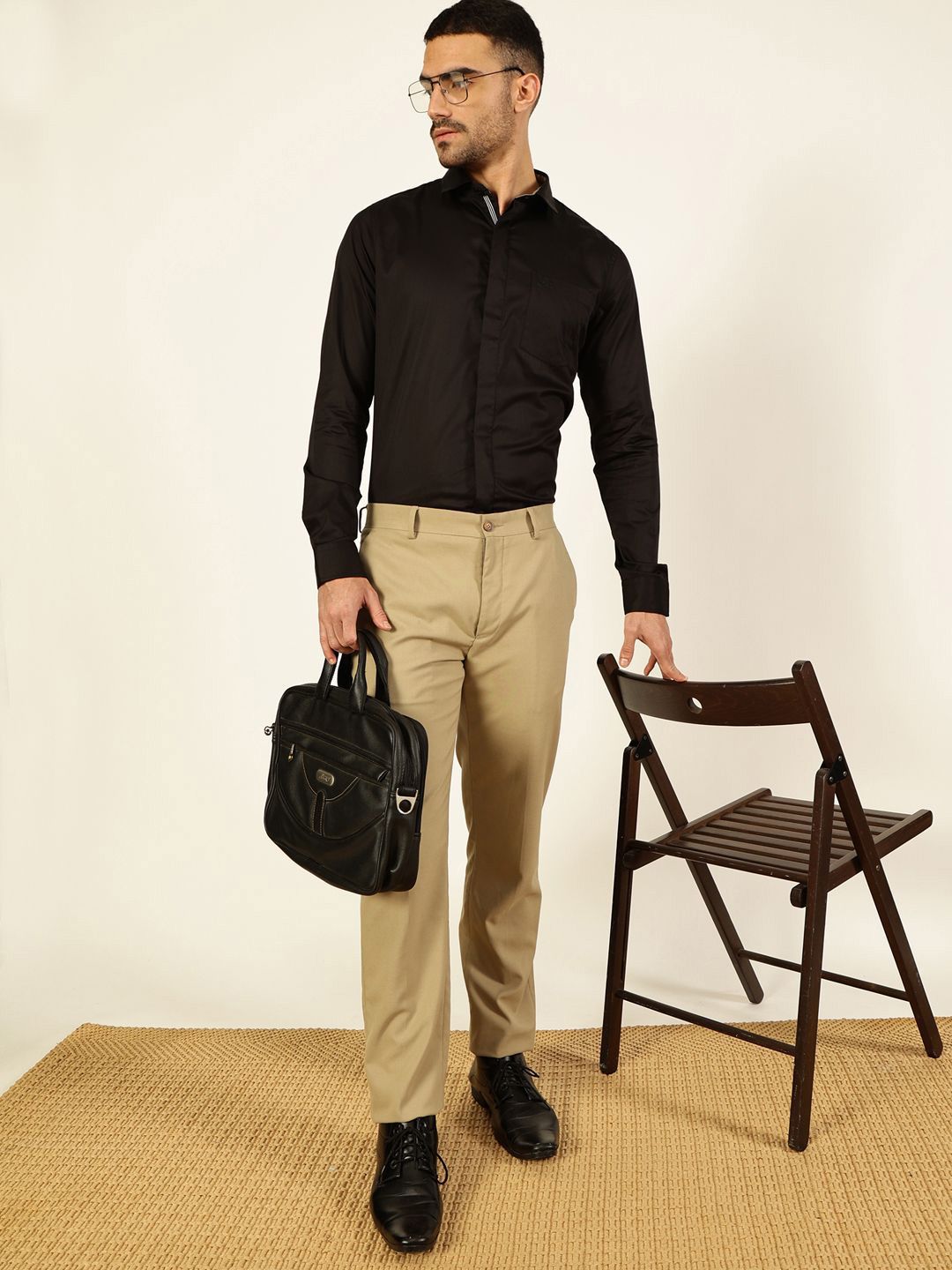 Thomas Scott Men Premium Cutaway Collar Solid Cotton Formal Shirt