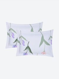 Monte Carlo Edmond Pink & Green Floral Printed 144 TC King Bedsheet Set 2.70 m x 2.70 m