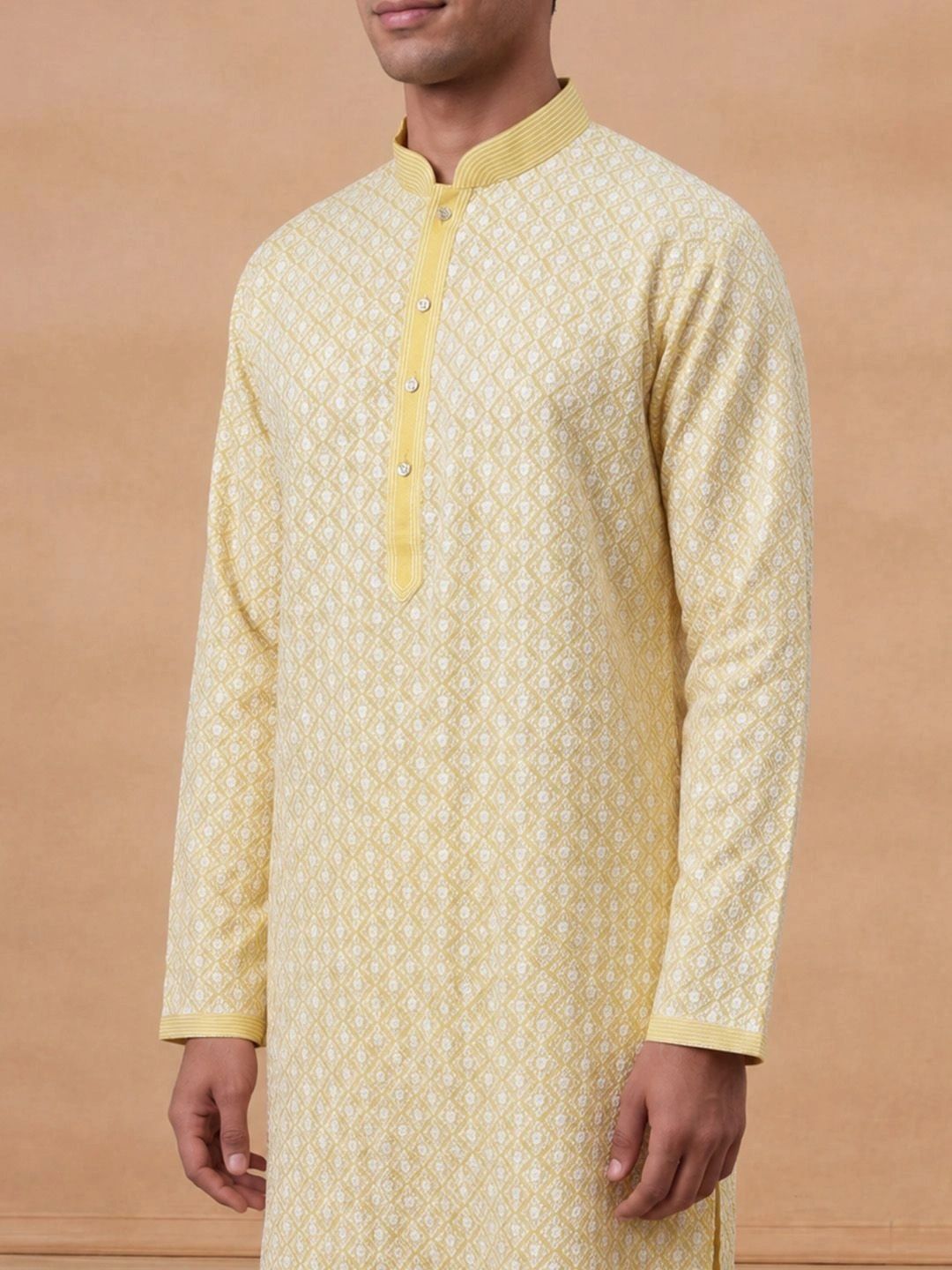 House of Chikankari Men Geometric Printed Kurta