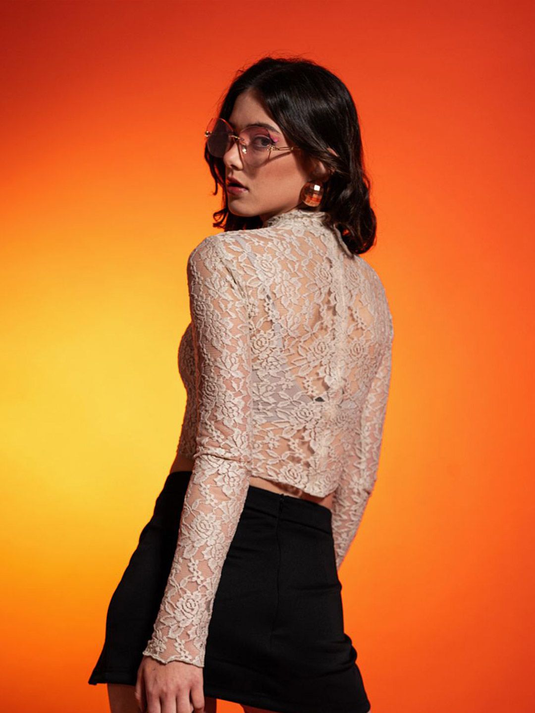 DressBerry Women Net Crop Top
