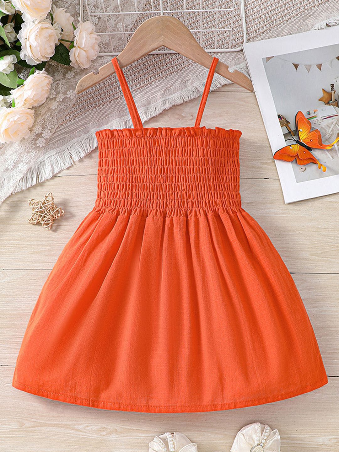 YK Girls Fit And Flare Shoulder Straps Dress