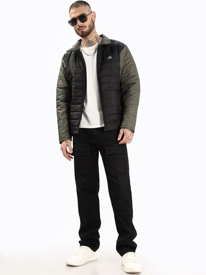ADRO Men Colourblocked Windcheater Bomber Jacket