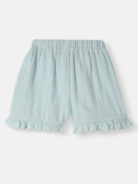 Nauti Nati Girls Dyed Round Neck Pure Cotton Top With Shorts