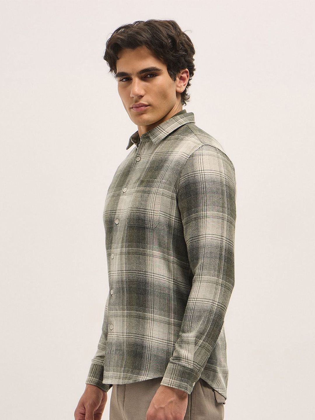 THE BEAR HOUSE Men Slim Fit Opaque Checked Casual Shirt