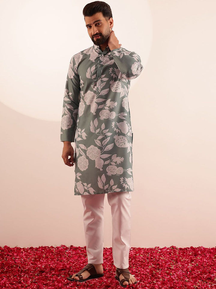 Anouk Men Floral Printed Regular Kurta with Pyjamas