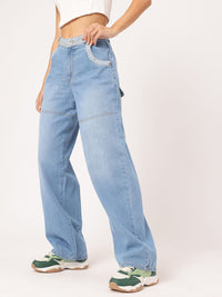 DressBerry Women Tailored Traces Baggy Jeans