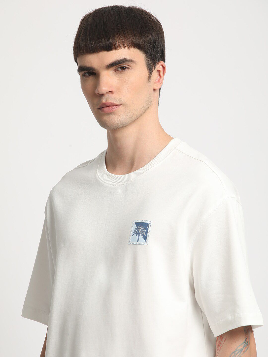 THE BEAR HOUSE Graphic Printed Round neck Loose Fit Cotton T-shirt
