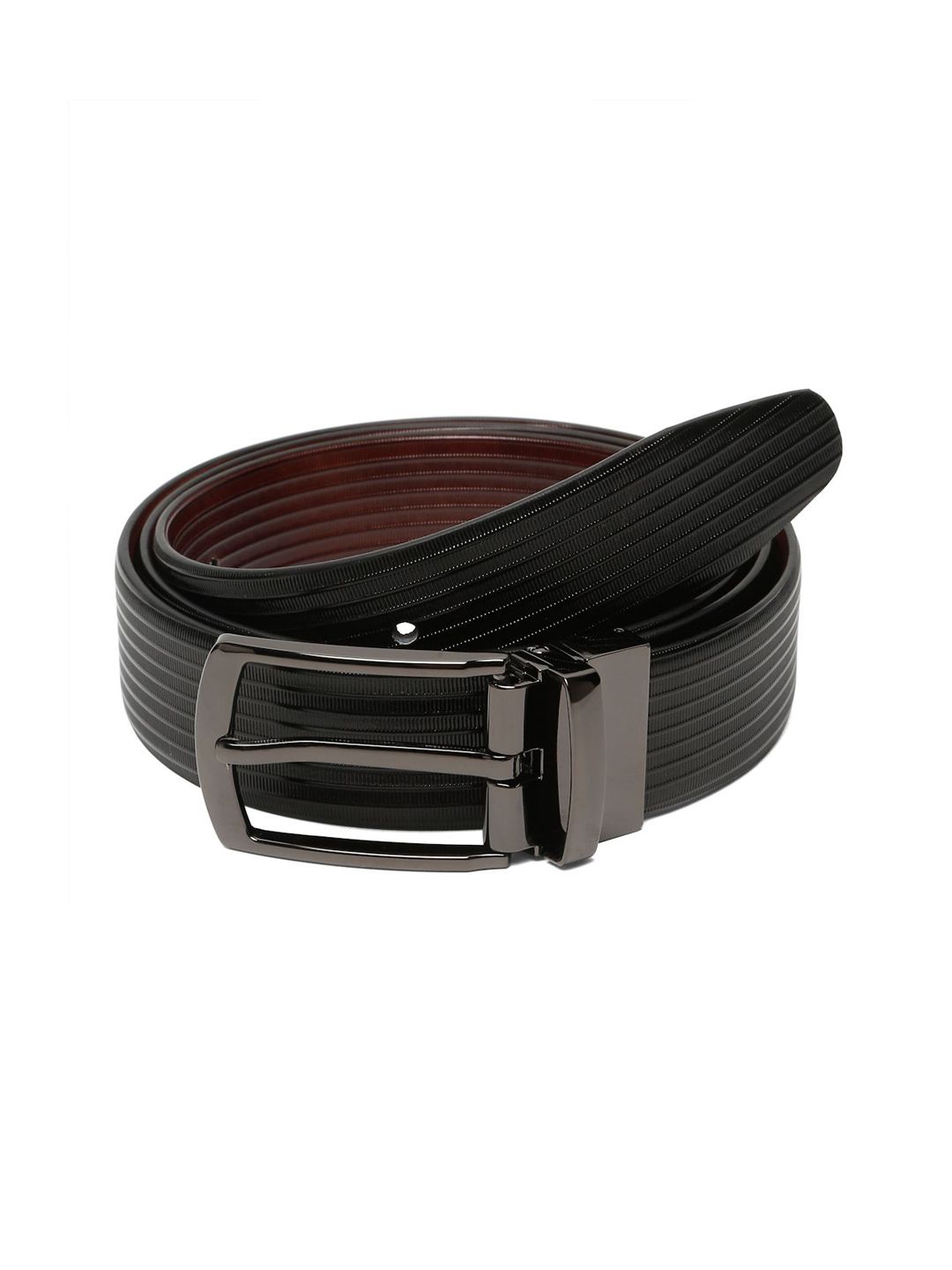 Teakwood Leathers Men Textured Leather Reversible Formal Belt
