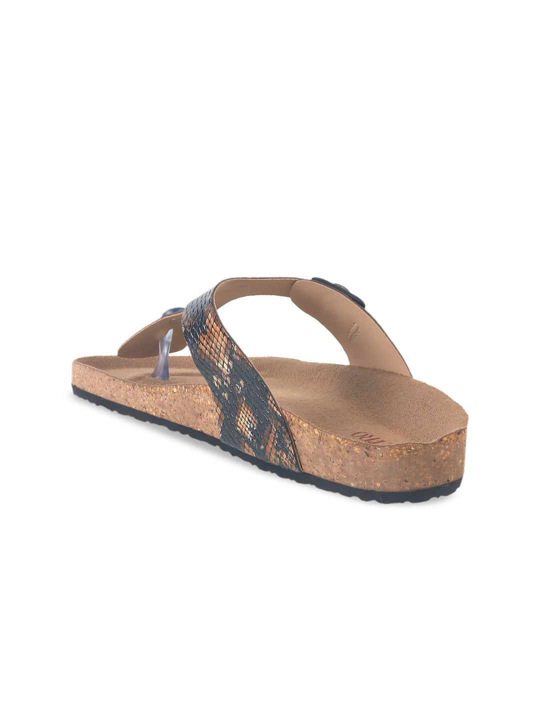 Metro Women Textured Tassels Open Toe Flats
