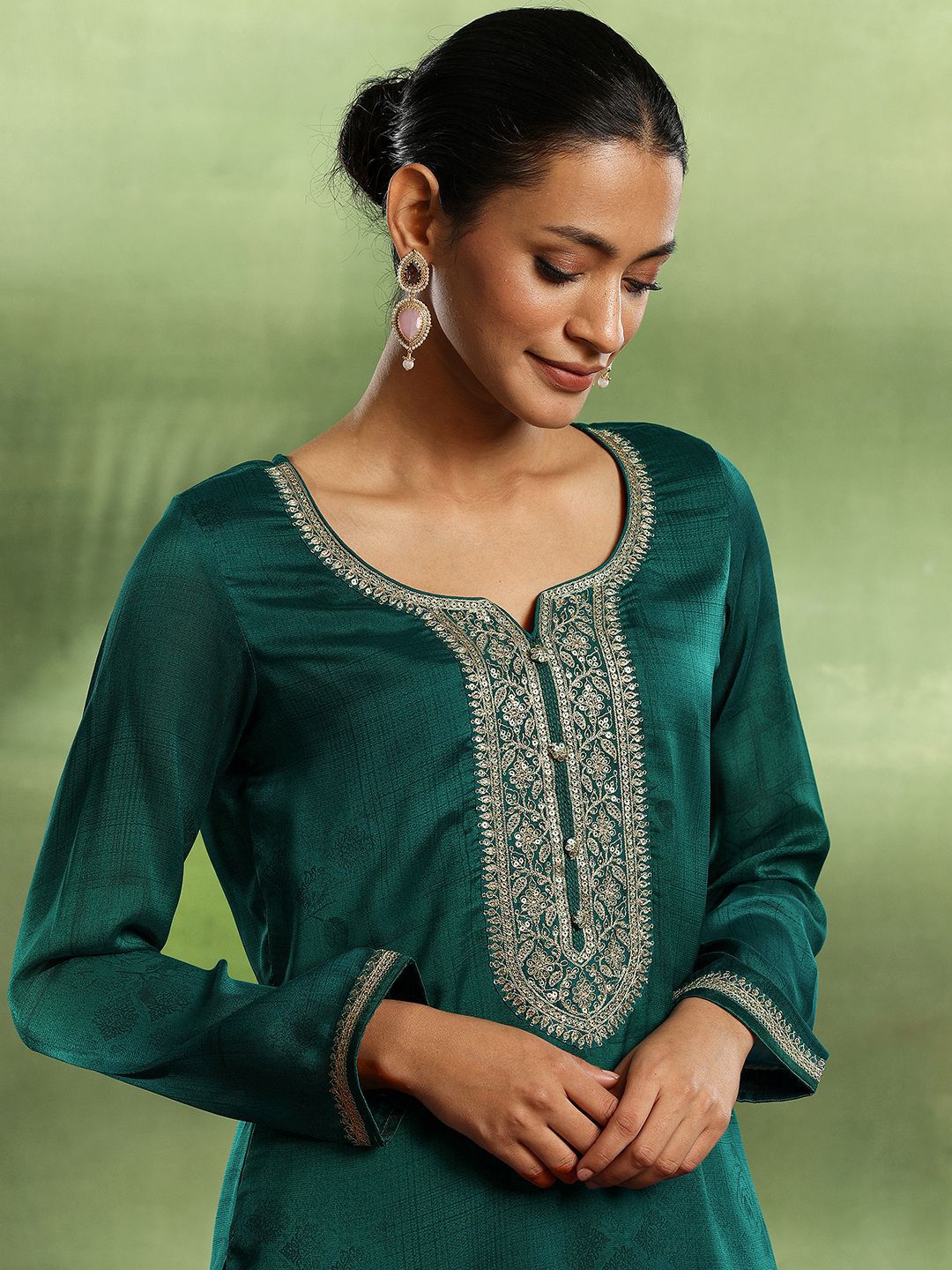 Libas Ethnic Motifs Embroidered Kurta with Palazzo & Dupatta