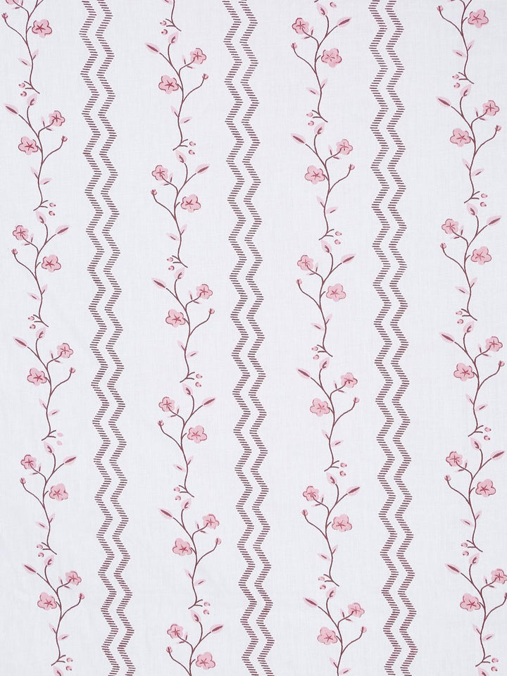 Myntra Elegant Homes White & Pink Floral 400 TC Cadar dengan 2 Sarung Bantal