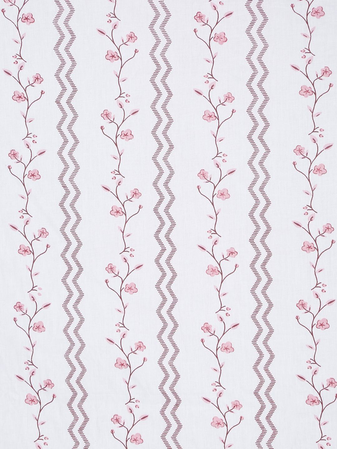 Myntra Elegant Homes White & Pink Floral 400 TC Cadar dengan 2 Sarung Bantal