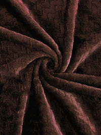 KLOTTHE Brown Abstract 300TC Woollen Single Bedsheet & 1 Pillow Cover