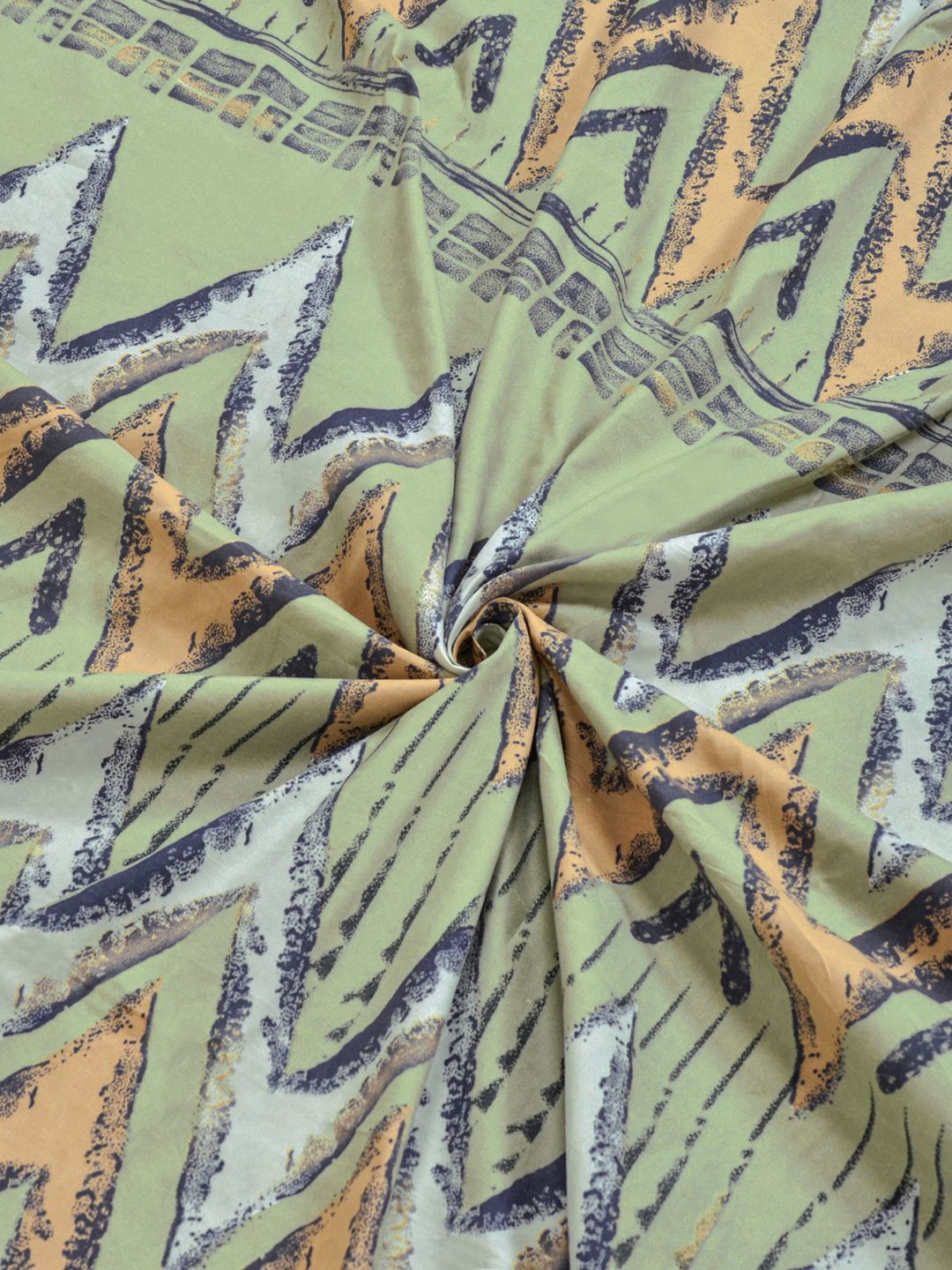 KLOTTHE Floral Cotton 300 TC Fitted King Fine Bedsheet with 2 Pillow Covers-2.50m x 2.25 m