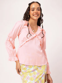 DressBerry Triple Puff Flirty Ruffled Top