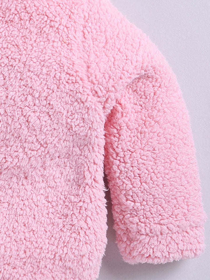 Moms Love Infant Girls Sherpa Finish Pure Cotton Hooded Tailored Jacket