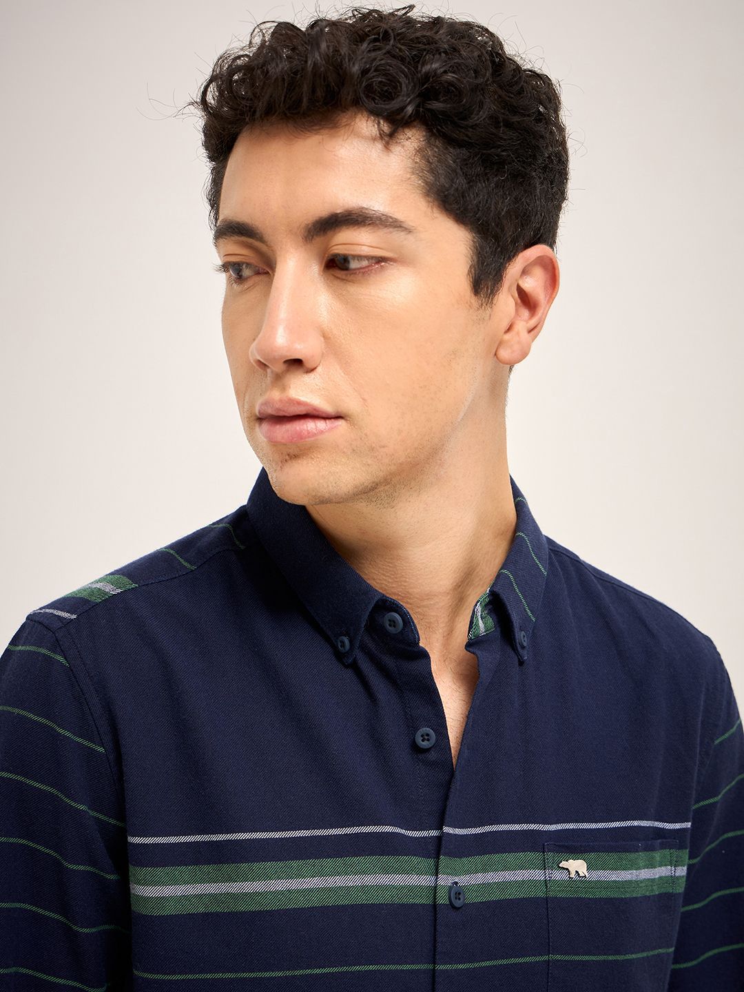 THE BEAR HOUSE Men Slim Fit Striped Casual Shirt