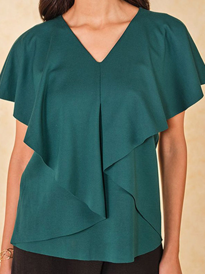 AND Women Solid V-Neck Top