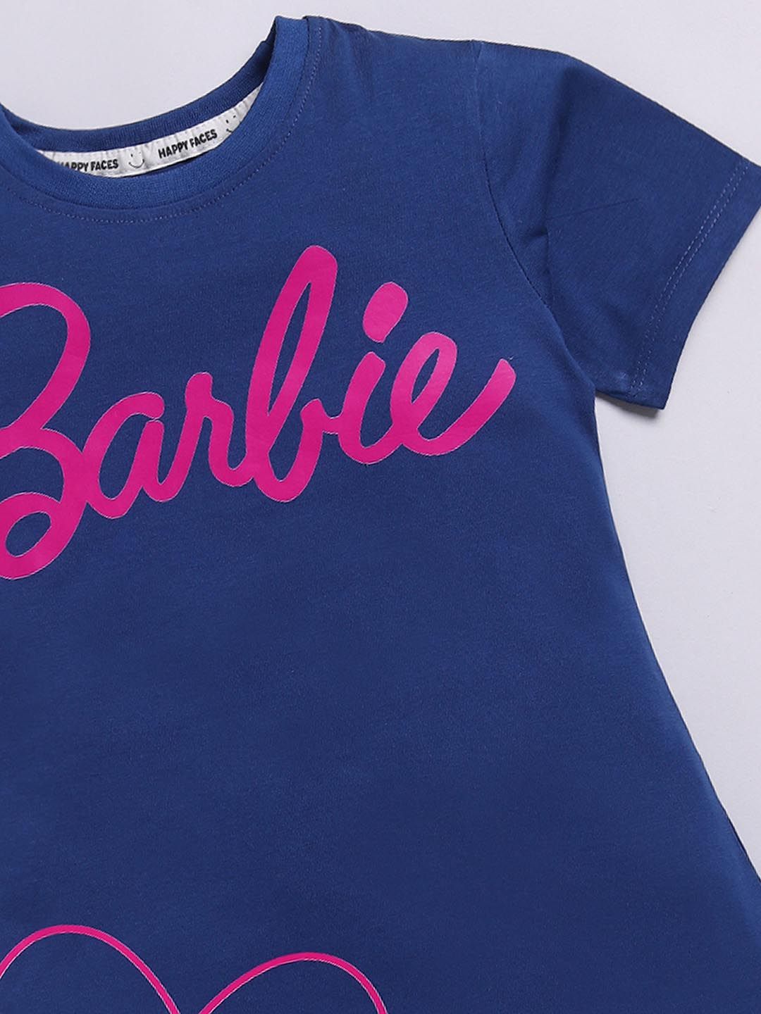 Happy Faces Kids Girls Printed Pure Cotton Longline T-Shirt