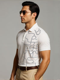 ADRO Men Off White Cotton Tshirts