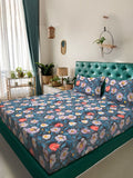Myntra Elegant Floral Printed 300 TC King 7D Cadar Dengan 2 Sarung Bantal