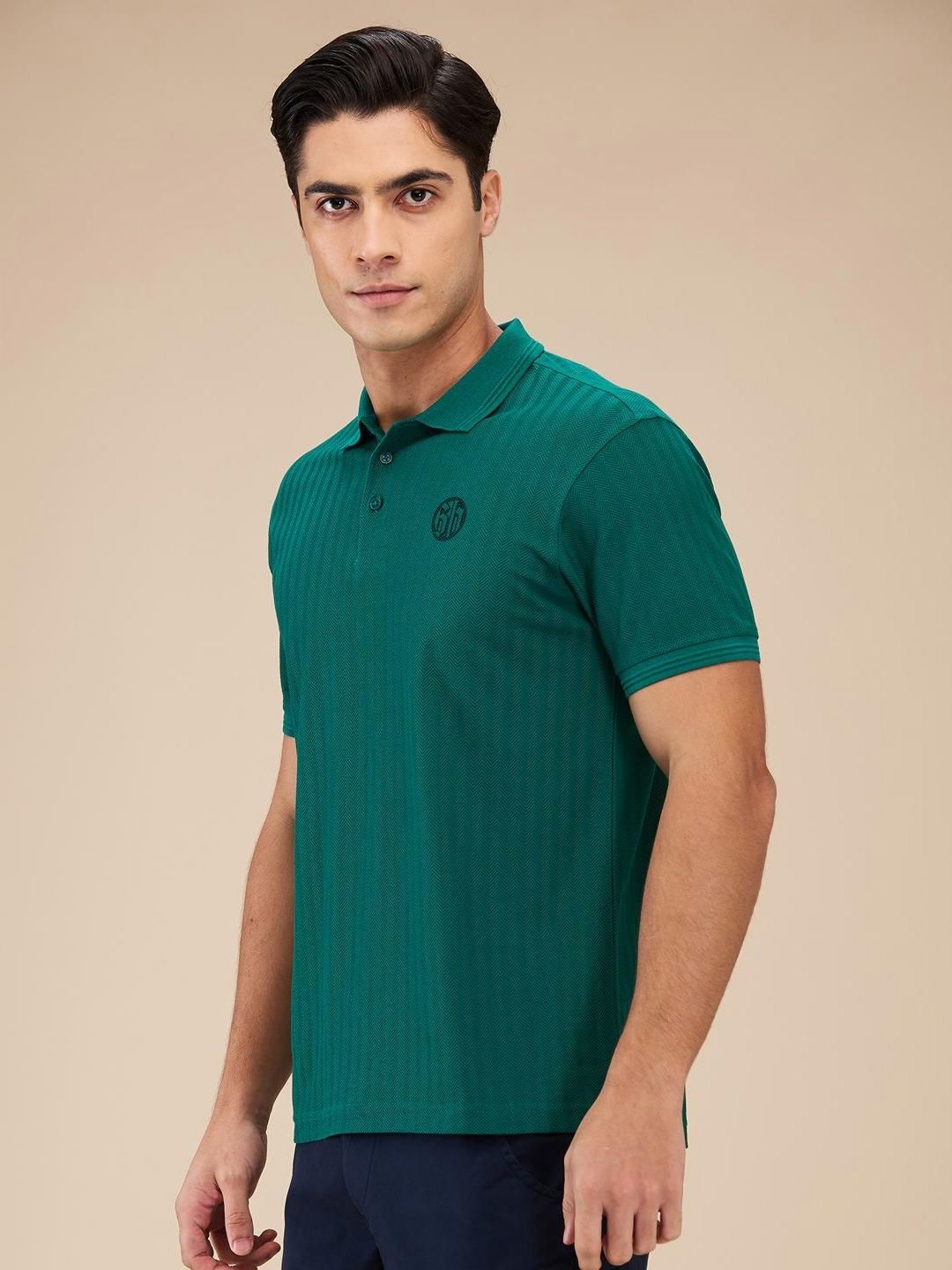 Being Human Men Self Design Polo Collar Cotton T-shirt