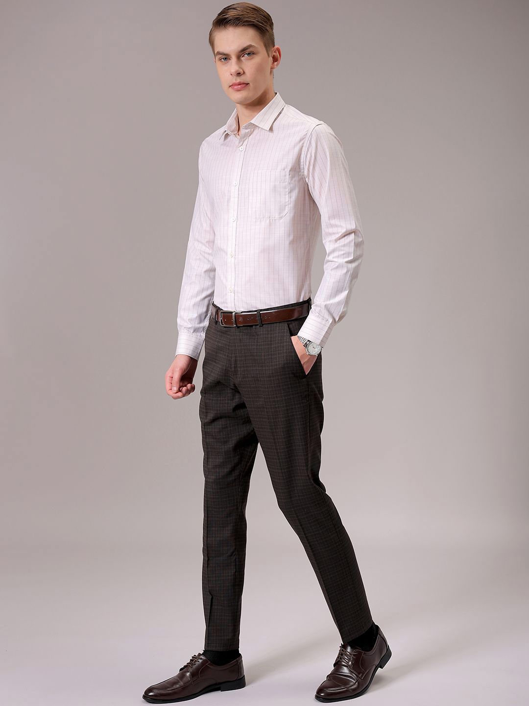 The Indian Garage Co. X Luxe Men Spread Collar Multi Striped Slim Fit Formal Shirt