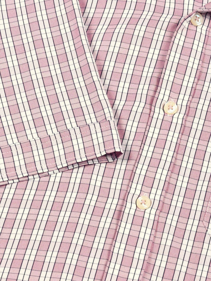 Thomas Scott Men Smart Spread Collar Tartan Checked Cotton Formal Shirt