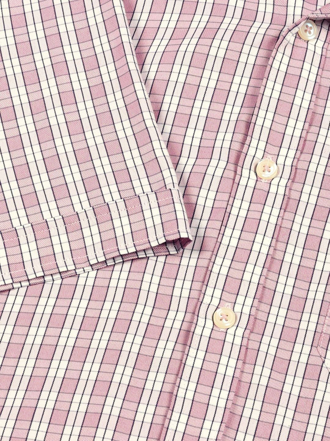 Thomas Scott Men Smart Spread Collar Tartan Checked Cotton Formal Shirt