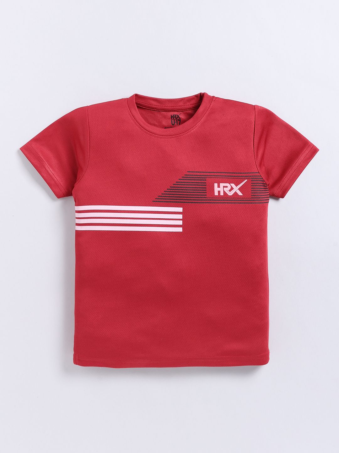 HRX by Hrithik Roshan Boys Brand Logo Printed Rapid-Dry T-shirt
