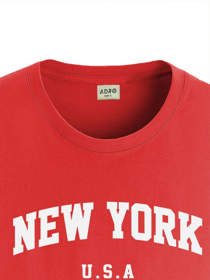 ADRO Men Typography Printed Applique T-shirt