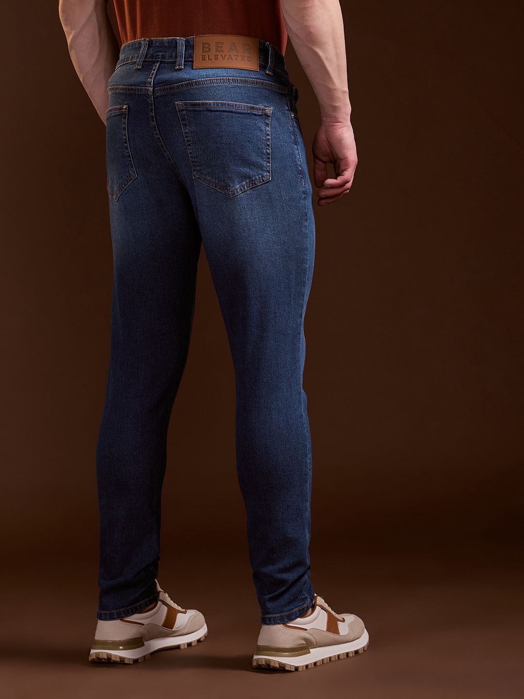 THE BEAR HOUSE Men Slim Fit Slash Knee Stretchable Jeans
