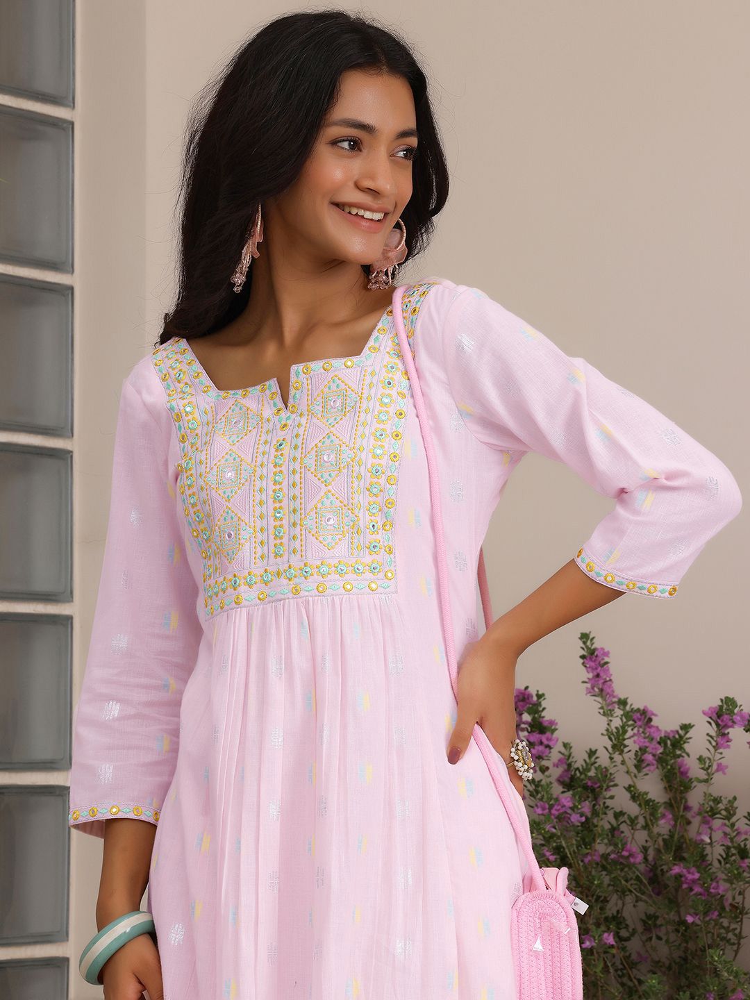 Libas Embroidered A-Line Midi Dress