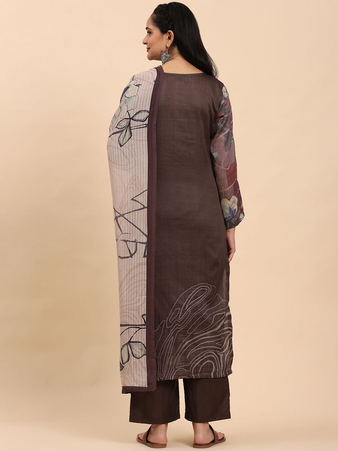 Mamicha Women Floral Printed Regular Pure Cotton Kurta with Trousers & With Dupatta
