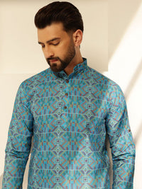 SOJANYA Geometric Printed Cotton Short Straight Kurta