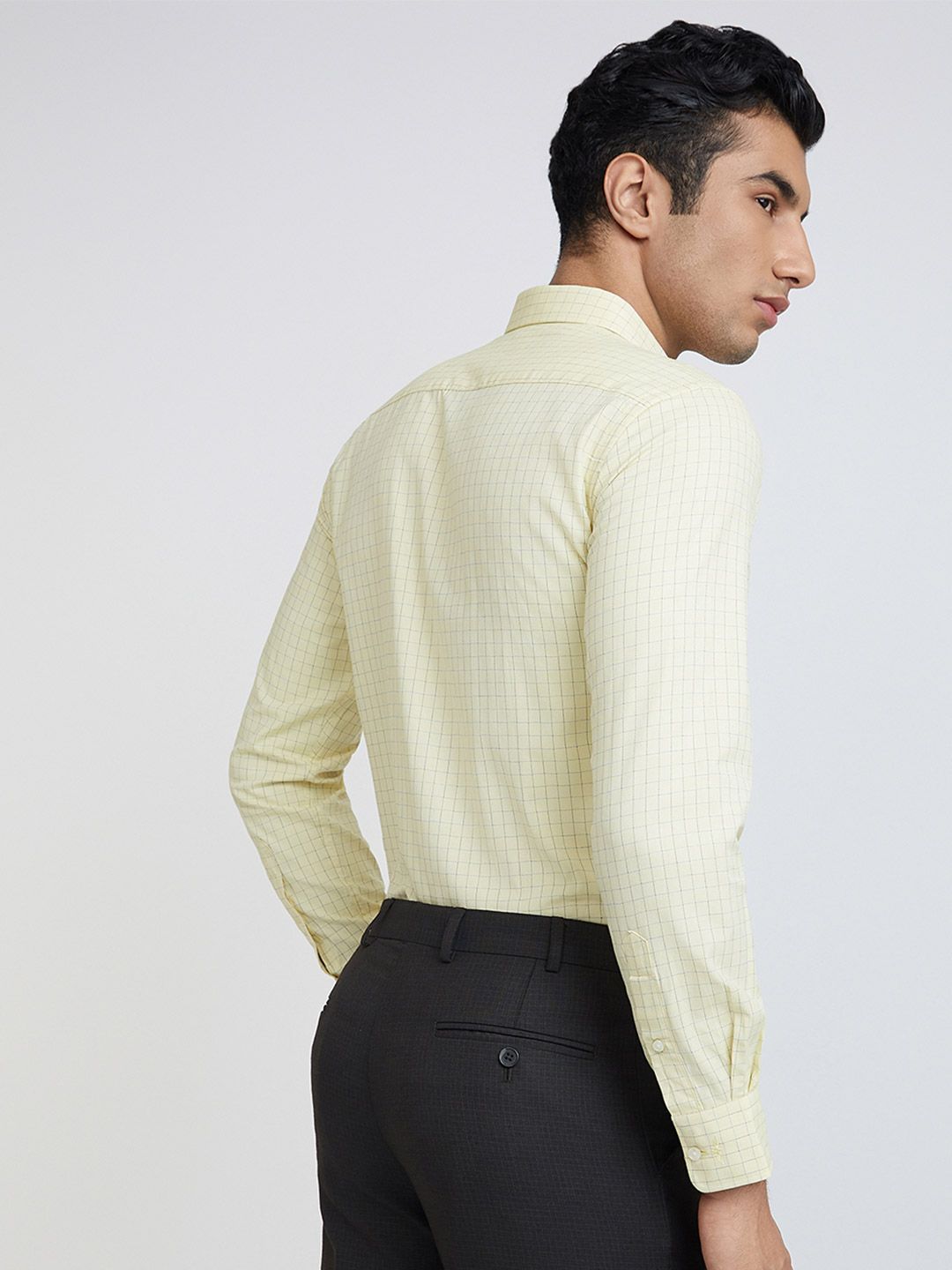 Park Avenue Slim Fit Grid Tattersall Checks Opaque Formal Shirt
