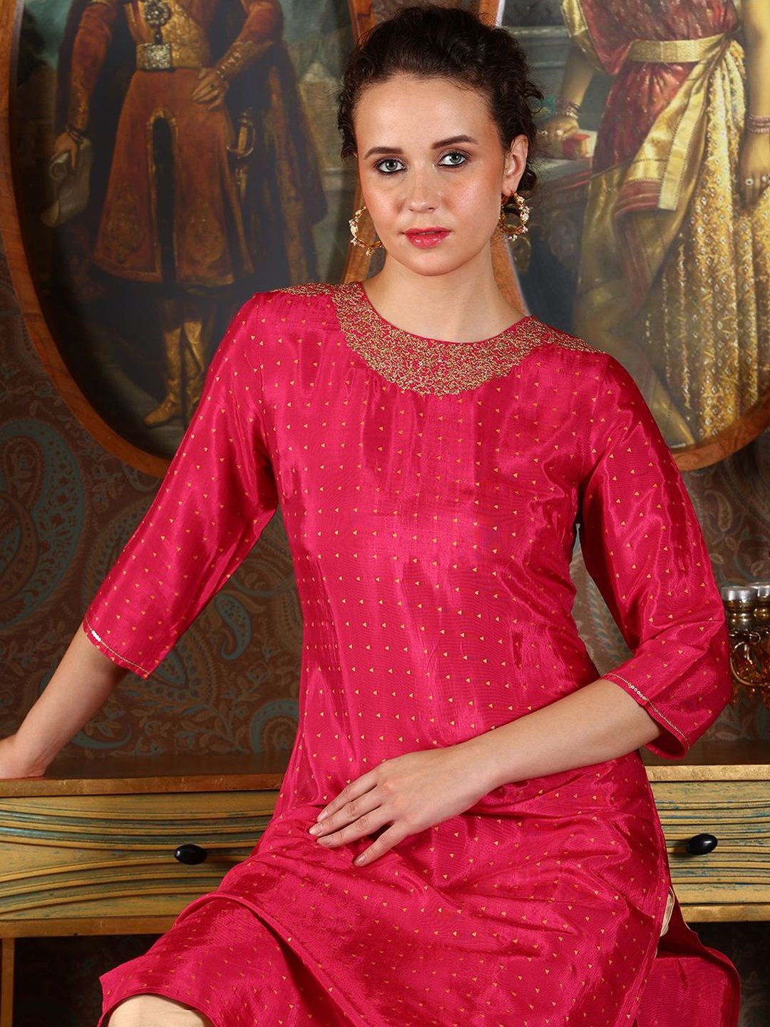 W Women Embroidered Kurta