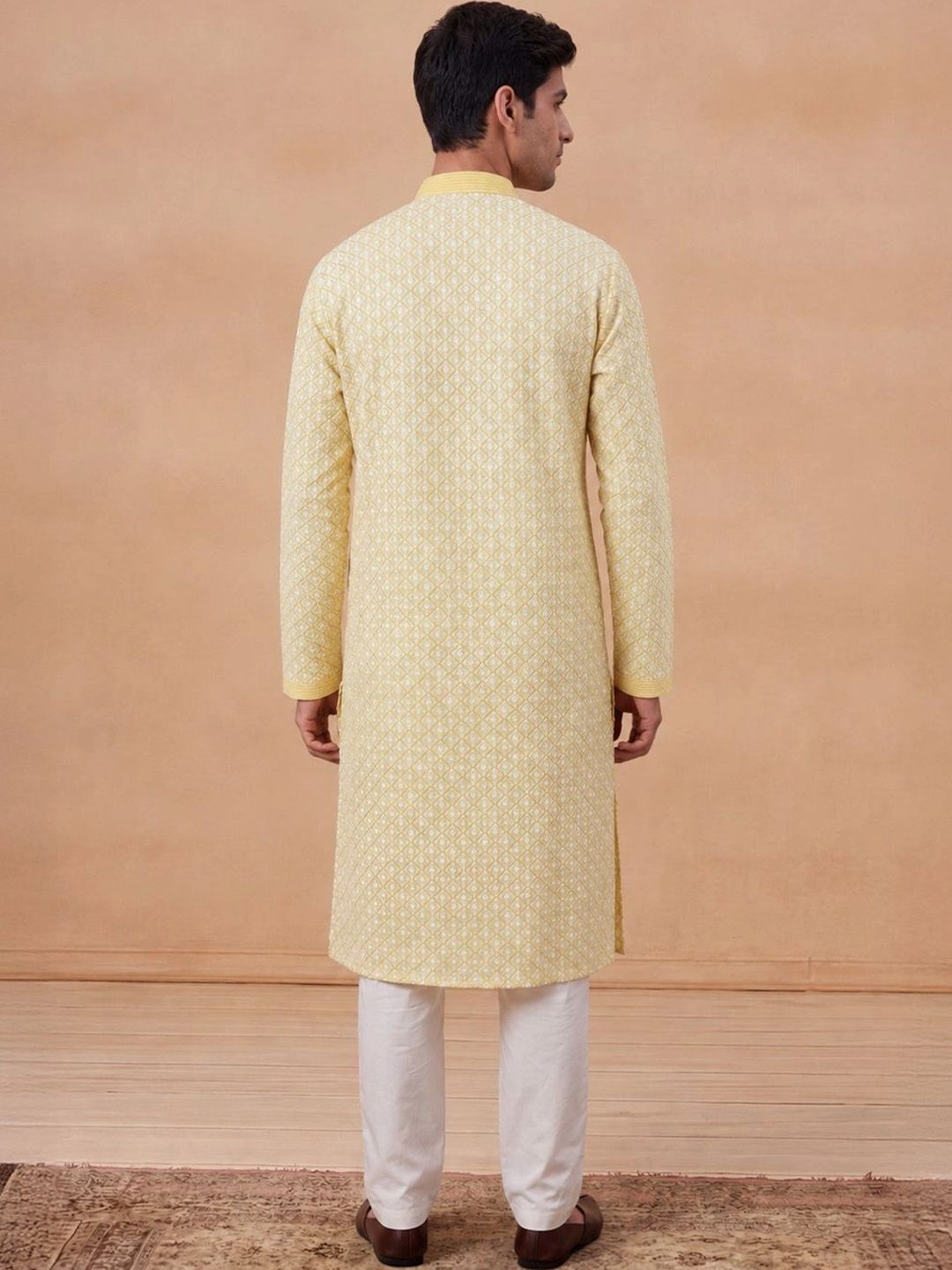 House of Chikankari Men Geometric Printed Kurta