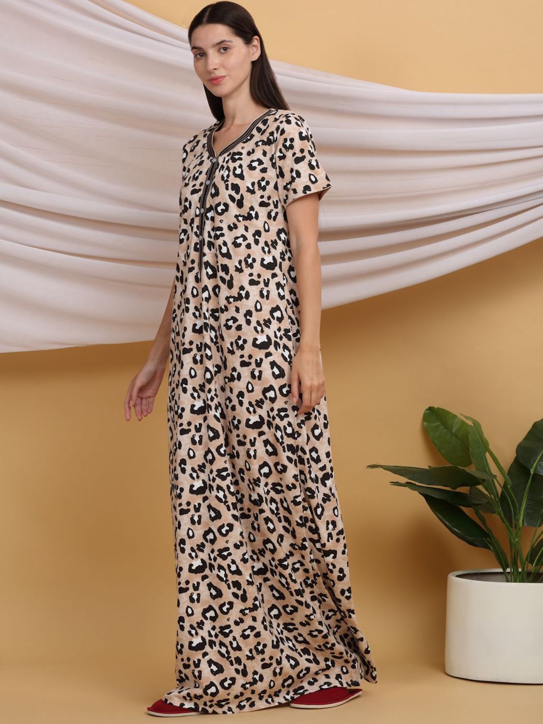 Sweet Dreams Printed Pure Cotton Maxi Nightdress
