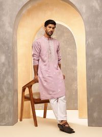 Anouk Geometrik Sulam Band Kolar Benang Kerja Kapas Sutera Kurta Lurus