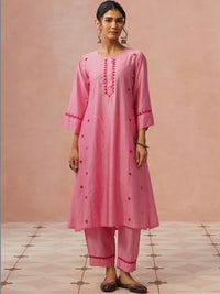 Rumah Chikankari Kurta Chikankari Biasa Wanita dengan Seluar