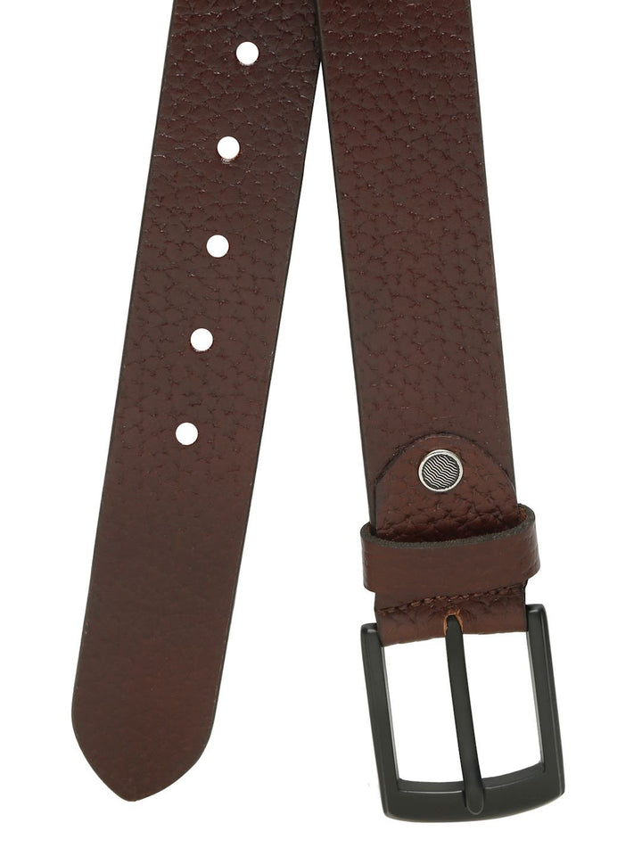 Teakwood Leathers Men Textured Leather Belt