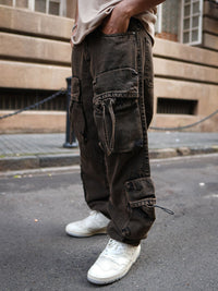 Powerlook Men Solid Loose Fit Cargos Trousers